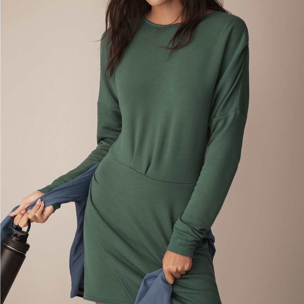 Anthropologie DAILY PRACTICE LONG-SLEEVE ASYMMETRICAL MINI DRESS - large